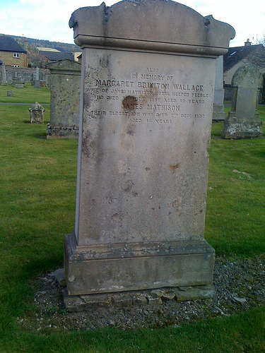 Wallace and Mathison Grave at Cross Kirk, Peebles