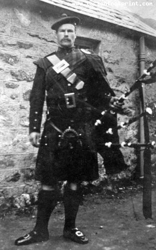 Old Photograph Bagpiper Kingussie Scotland